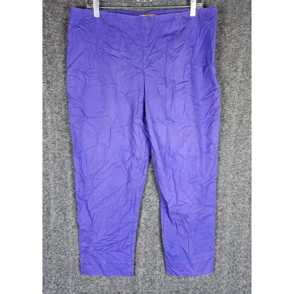 Ellen Tracy Pants Womens 12 X1P46013T Purple Side Zip Tapered Ankle EUC